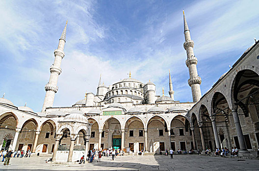 院落,苏丹,清真寺,蓝色清真寺,历史,地区,伊斯坦布尔,土耳其,欧洲