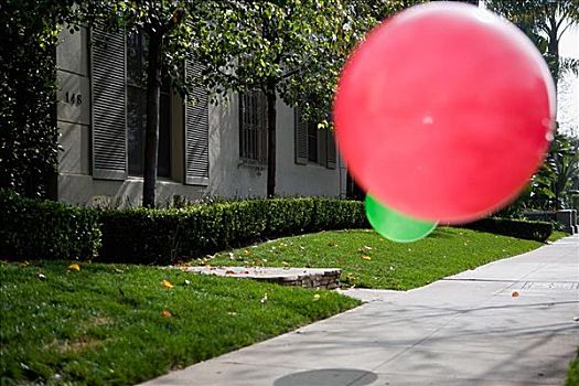 特写,气球,飞跃,人行道