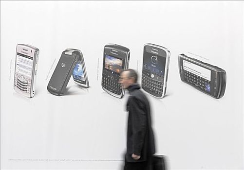 黑莓手机,广告,用电脑,商展,汉诺威,德国
