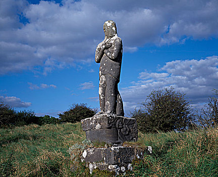 爱尔兰,男人,脸,雕塑