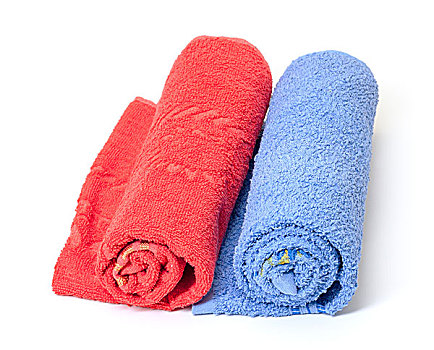 卷,红色,蓝色,毛巾