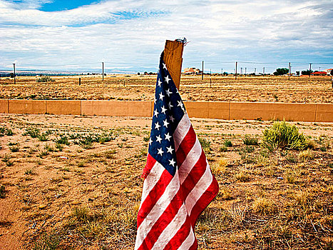 美国国旗,荒芜,新墨西哥,美国