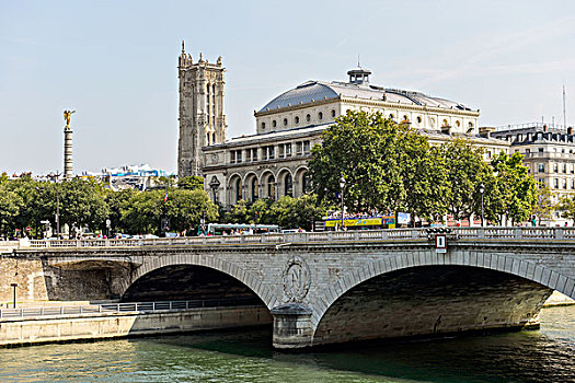 旅游,圣徒,剧院,地点,塞纳河,巴黎,法国,欧洲