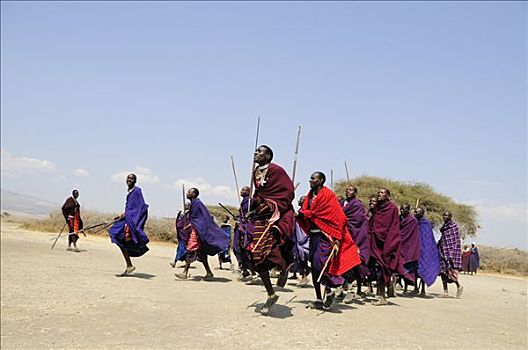 传统舞蹈,乡村,塞伦盖蒂,坦桑尼亚,非洲