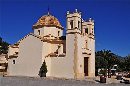 教堂,白色海岸,西班牙