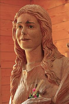 肖像,模拟像,圣母玛利亚,雕刻,雕塑,室外,生活方式,瑞士,松树,局部,省,萨尔茨堡,奥地利