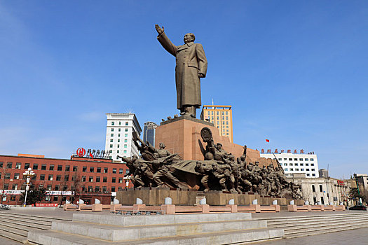 沈阳中山广场,毛主席塑像