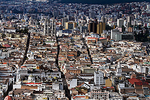 厄瓜多尔,基多,俯视,竞争,城市