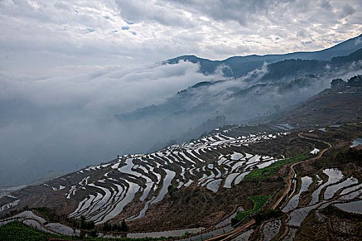 云南元江那诺乡观音山梯田