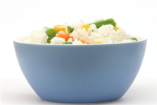特写,米饭,蓝色,碗