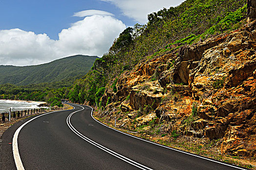 弯曲,沿岸,道路,烹饪,公路,昆士兰,澳大利亚