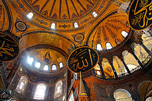 土耳其,伊斯坦布尔,市区,地区,藍色清真寺,圣索菲亚教堂,大教堂,博物馆
