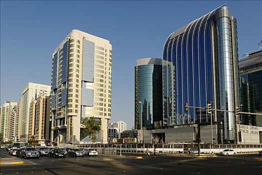 摩天大楼,中心,阿布扎比,阿联酋,阿拉伯,中东