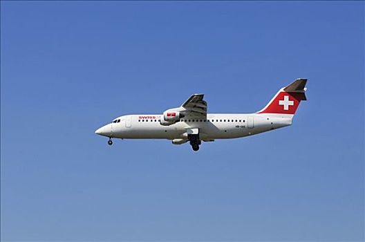 瑞士航空公司,飞机,瑞士,地区性,喷气式飞机,晃动,室外,起落架