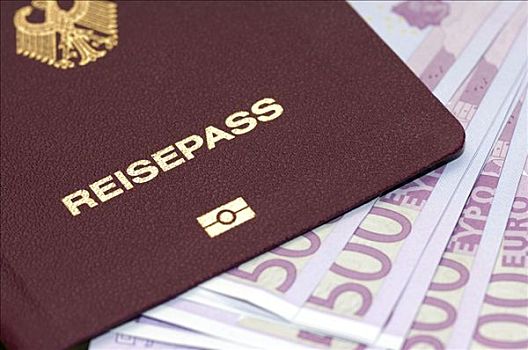 德国,护照,500欧元,钞票