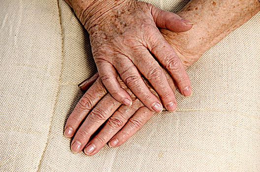 褶皱,手,老太太,80岁