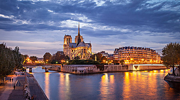 大教堂,塞纳河,巴黎,法国