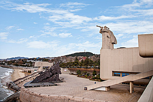 山东省威海市刘公岛甲午海战纪念馆甲午海战事件大型雕塑群