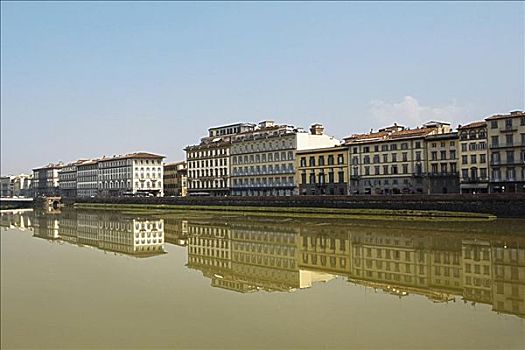 河,正面,建筑,阿尔诺河,佛罗伦萨,托斯卡纳,意大利