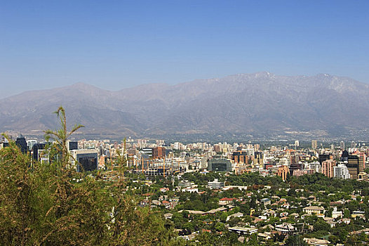智利,圣地亚哥,城市,安迪斯山脉,背景