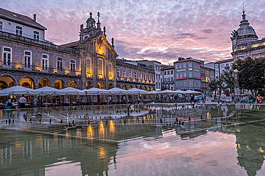葡萄牙,省,布拉加,市区,河,罗马,喷泉,动作