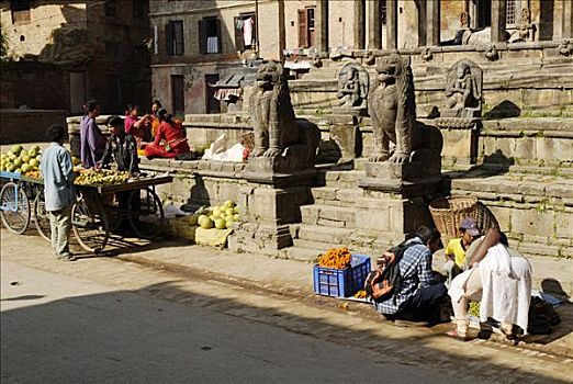 庙宇,市场,老城,帕坦,拉利特普尔,加德满都,尼泊尔