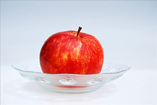 红苹果,玻璃碗