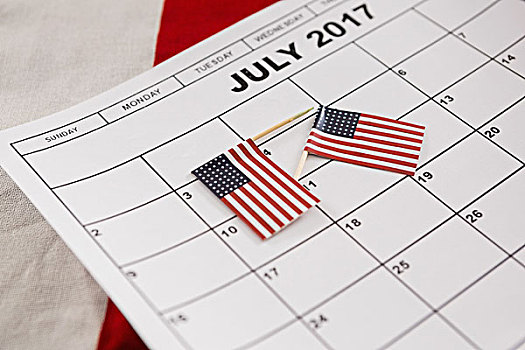 日历,美国国旗,提醒,独立日