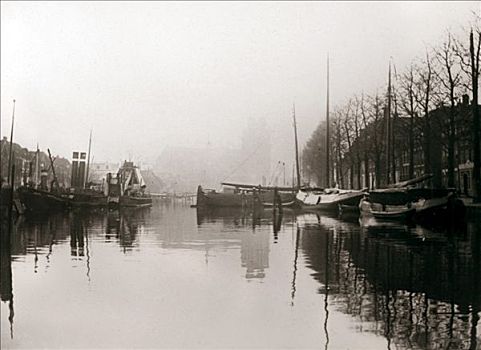 运河驳船,荷兰,1898年,艺术家