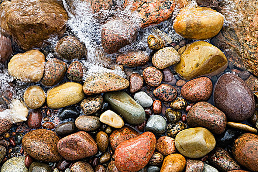 石头,海滩,波罗的海,丹麦,欧洲
