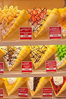 日本,本州,东京,绉,店,橱窗展示,塑料制品,食物