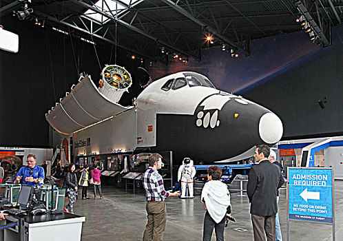 波音博物馆航天馆中的航天飞机模型