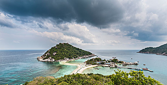 风景,苏梅岛,靠近,龟岛,海湾,泰国,亚洲