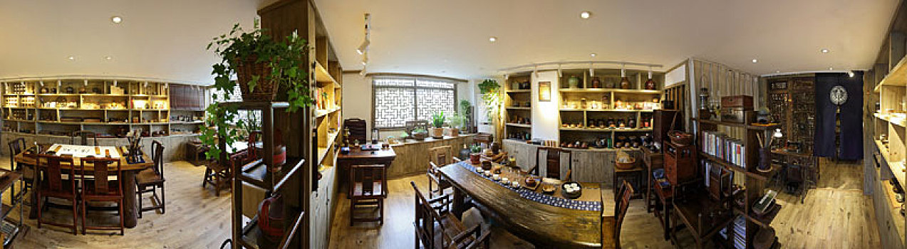 茶楼,茶文化,室内,陈列,传统,古韵,案台,桌椅,窗格,茶室