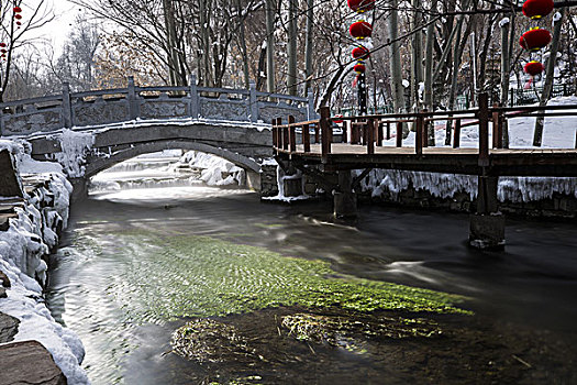 公园雪景