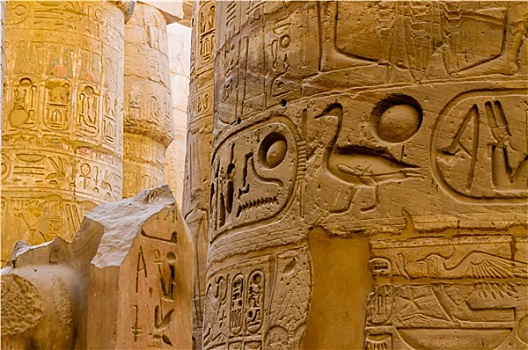 柱子,特写,卡尔纳克神庙,路克索神庙,埃及