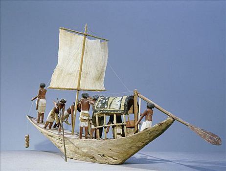 模型,帆船,12世纪,朝代,古埃及