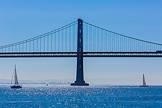 旧金山湾,桥,帆船,码头,加利福尼亚
