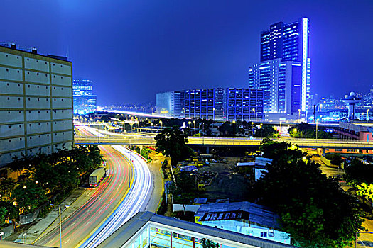 公路,城市,夜晚