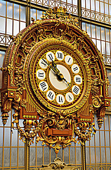 火车站,钟表,博物馆,码头,巴黎,法国,欧洲