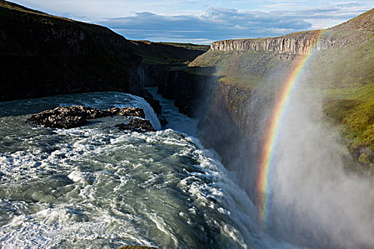 冰岛,彩虹,上方,夏天,早晨