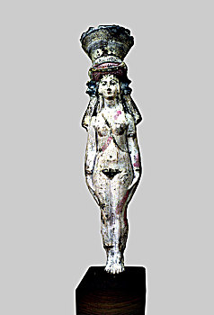 小雕像,哈索尔,阿芙罗狄蒂,涂绘,赤陶