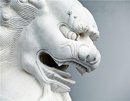 中国狮子,雕塑,特写