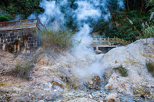 云南省腾冲热海风景区地热温泉喷气孔