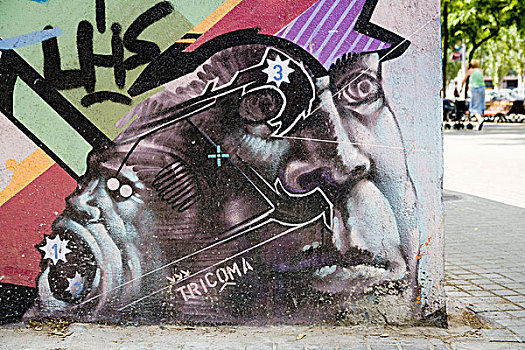 后街,涂鸦,巴塞罗那,西班牙,欧洲