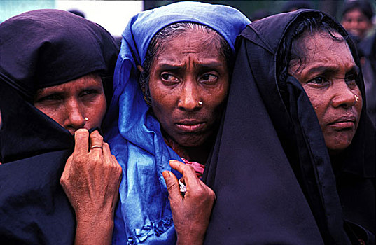 女人,队列,向上,投票,国家,议会,选举,孟加拉,拿,十月,2001年