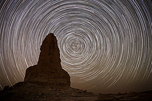 埃及,白沙漠,手指,星星,展示,天空,旋转,钟点