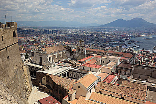 那不勒斯,风景,要塞,地区,高处,坎帕尼亚区,意大利,欧洲