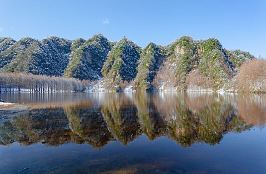 陕西汉中龙池雪景