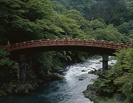 神圣,新娘,蛇,桥,河,日本